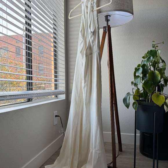 Anthropologie BHLDN Montreal Crepe Maxi Dress in White / Ivory (Size 2) - Picture 4 of 5